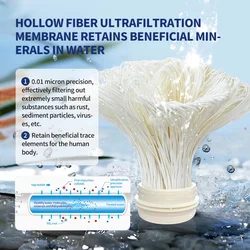 Whole-house high-flow water filtration system 1000L-8000L mineral water filtration cartridge, reusable PVDF, service life over 5