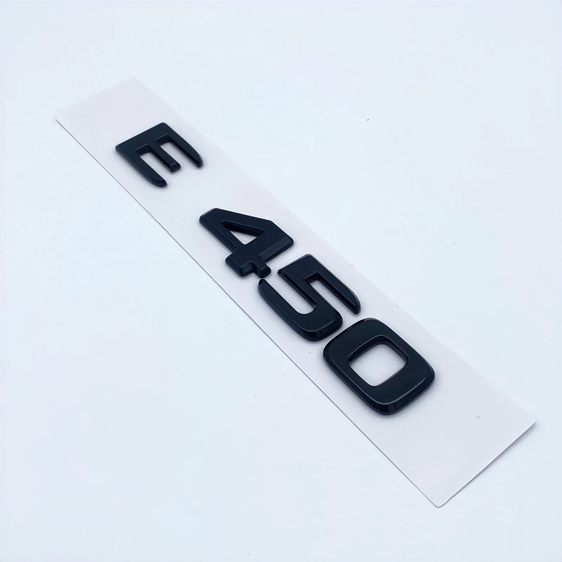 الكروم الأسود رسائل E200 E260 E300 E400 E220d E350e E300d 4Matic ABS شعار لسلسلة W213 سيارة جذع الديكور لاصق الشعار