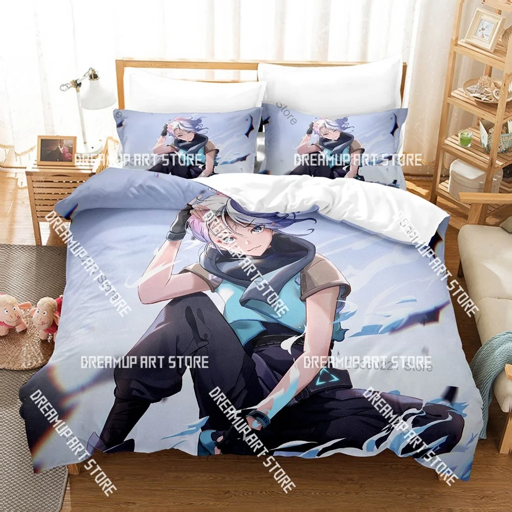 Fashion VALORANT Jett Bedding Set Single Twin Full Queen King Size Bed Set Kids Bedroom Duvetcover Sets Bed Sheet Set