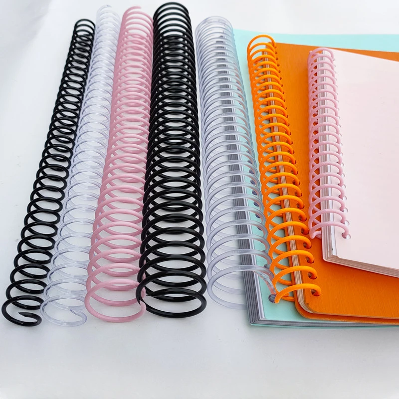 Bobina espiral Plastic Binding Spring, Loose-Leaf Coil, Anel de borracha, Notebook, Snake, 30 Buracos, 40mm, 10Pcs