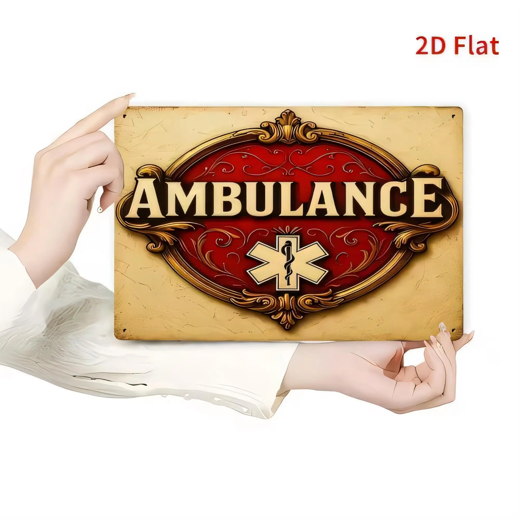 Tin Sign Ambulance Vintage Retro Emergency Vehicle Metal Wall Decor  Wall Plaque for Garage Bar Man Cave Office Shop Home Decora