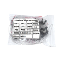 Transistor Assorted Kit TO-92 18kinds*10pcs=180pcs 2N2222 S9013 S9014 S9015 S9018 S8050 S8550 5551 5401 2N3904 2N3906 C1815