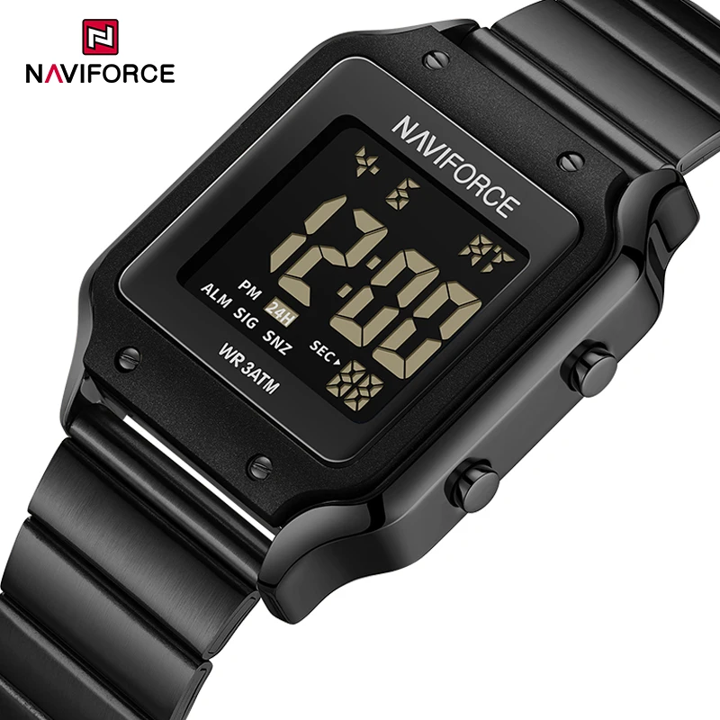 2024 NAVIFORCE Luxury Brand Electronic Sports Watches for Women 3ATM Water Resistant Wristwatch Female Square Clock Reloj Mujer