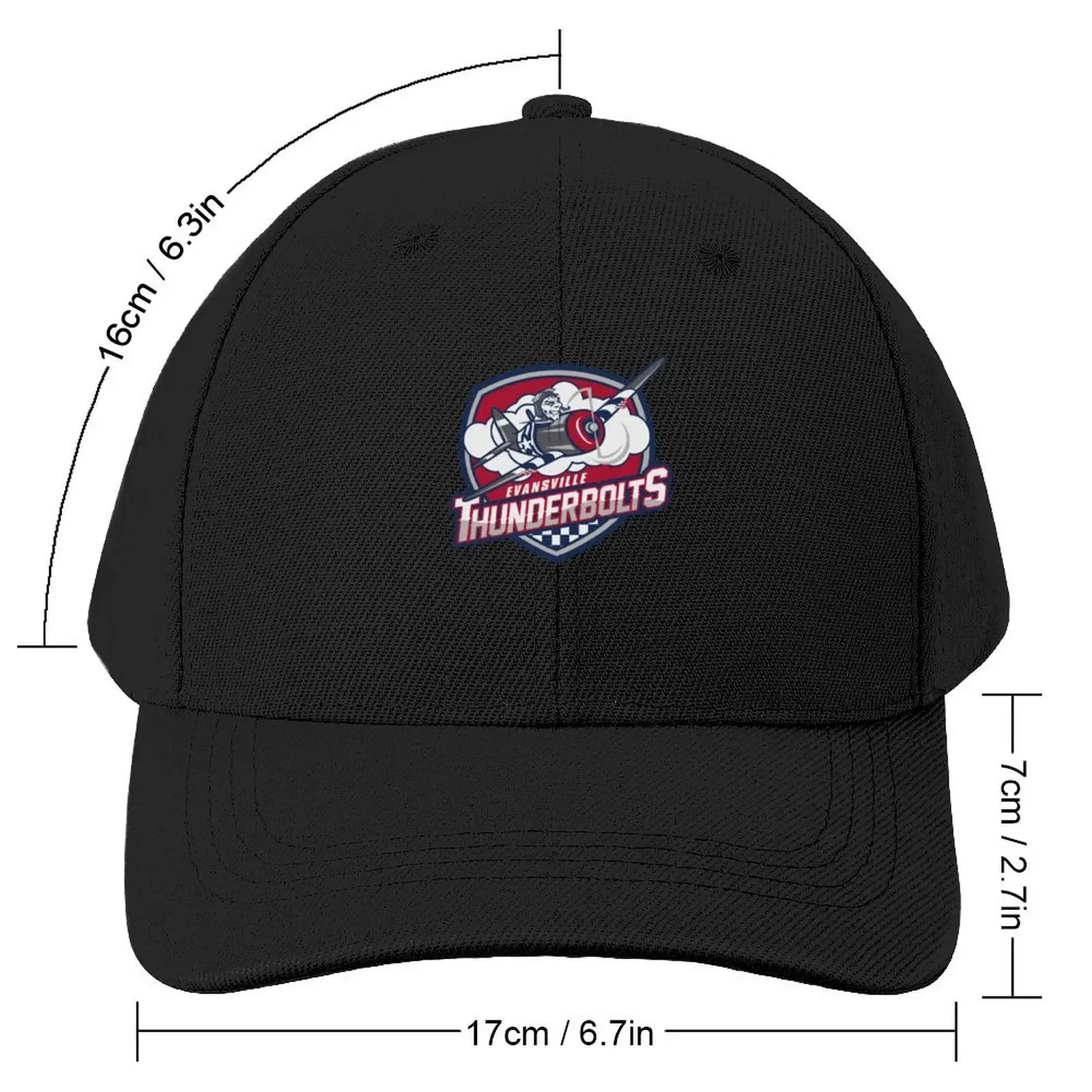 قبعة بيسبول بشعار Evansville Thunderbolts قبعة مخصصة للشاطئ نزهة الجولف للنساء 2025 للرجال