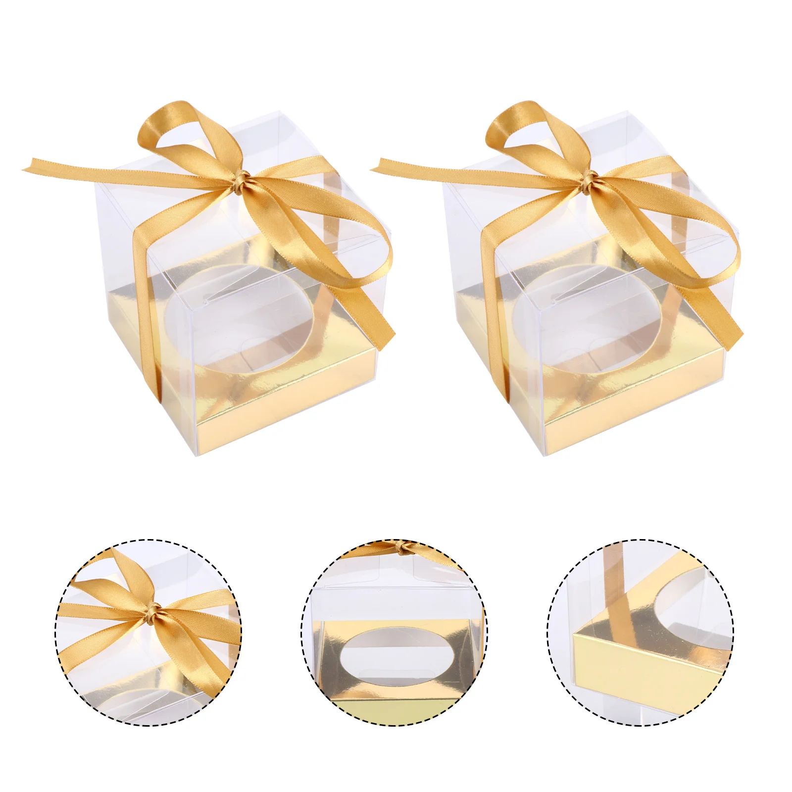 

12pcs Transparent Cake Boxes Pvc Bakery Packaging Food Crisper For Desserts Easy Assembly Home Shop Use