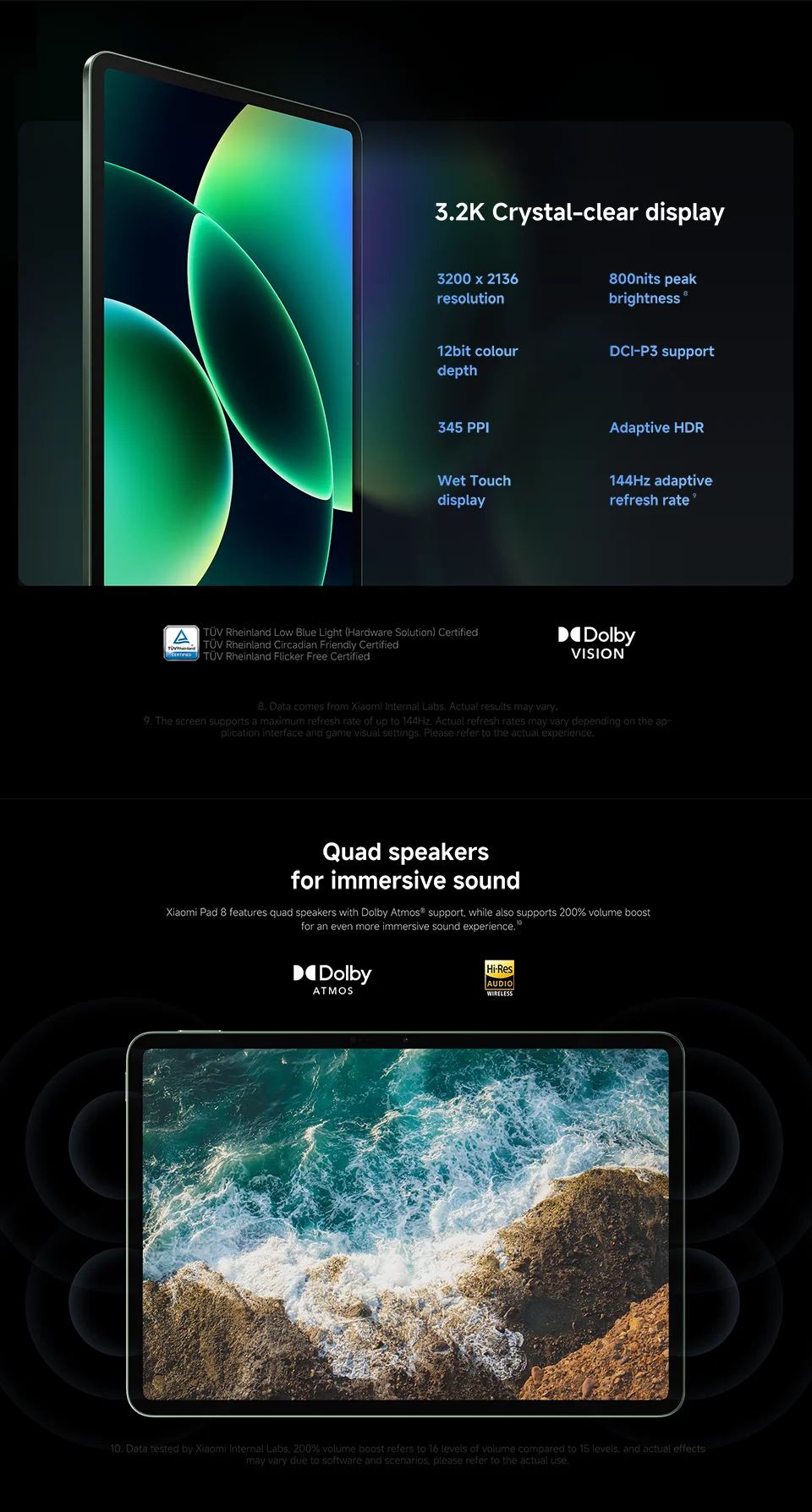 Global Version Xiaomi Pad 8 13MP Camera 11.2' 144Hz Display Mi Tablet Snapdragon® 8s Gen 4 CPU 9200mAh 45W Turbo Charging