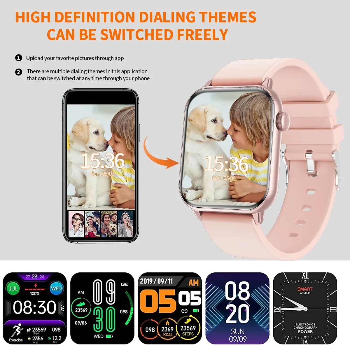 Women's Smartwatch New High-Definition Full-Touch Screen, Wireless Calling And Message Alerts, Multiple Sports Modes