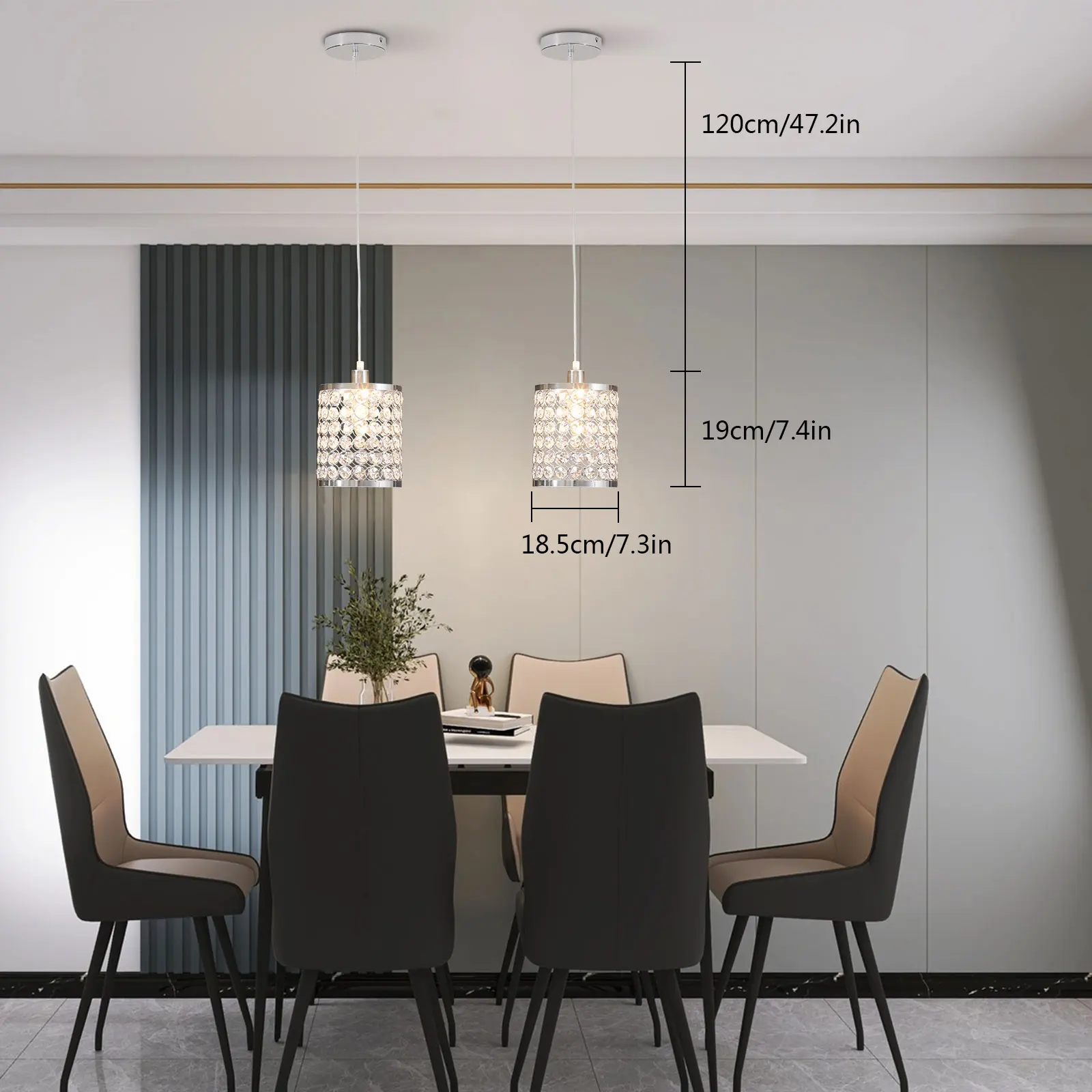 

3 Pcs Crystal Pendant Light,Modern Crystal Mini Ceiling Hanging Light Metal Pendant Lamp,for Bar,,Corridor,Living Room Over Sink