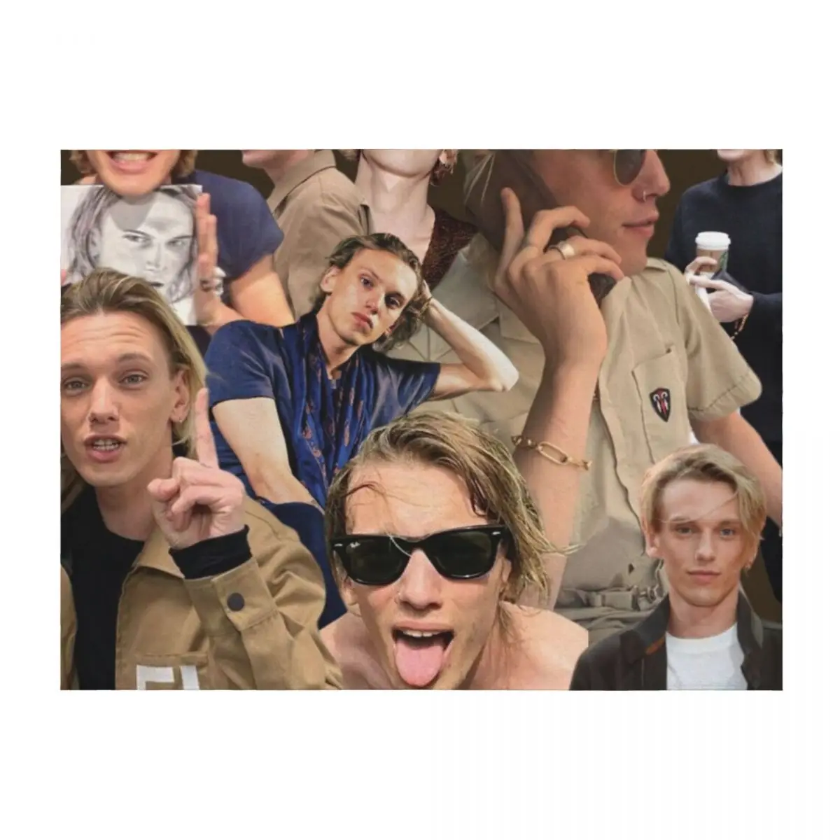 

Jamie Campbell Bower collage Throw Blanket Vintage Bed Plush heavy to sleep Blankets
