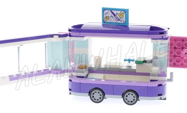 235 Stück Friends Heartlake Emma Art Stand Trailer Roller Farbkarikaturen 10852 Bausteine Spielzeug kompatibel mit Modell
