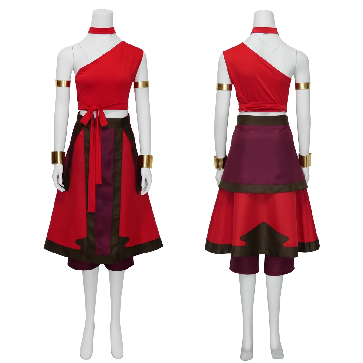 

IN STOCK ATLA Book Three Sapphire Fire Nation Katara Cosplay Costume Red Outfit