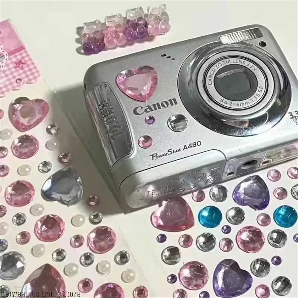 2Pcs 3D Pink Love Lace Bow Crystal Stickers Deco Stickers for DIY Kpop Toploader Cute Sparkly Rhinestone Stickers Girls Gifts view 4