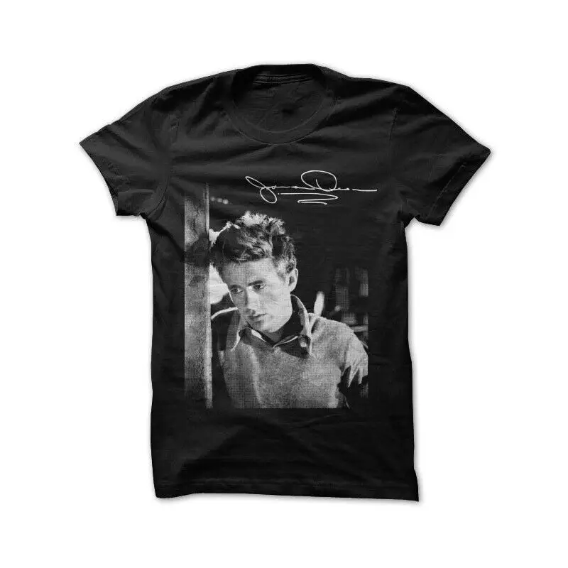 Retro Signature James Dean Tee Shirt Short Sleeve Black Unisex S-234XL NE719