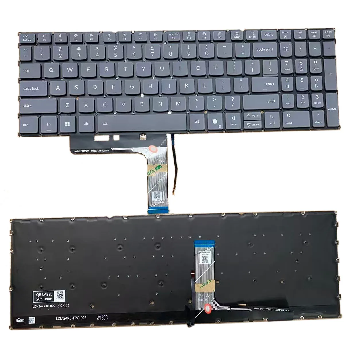 

New US For Lenovo Yoga Pro 9 16IMH9 / Yoga Pro 9 16IAH10 US Laptop Keyboard Backlit Grey