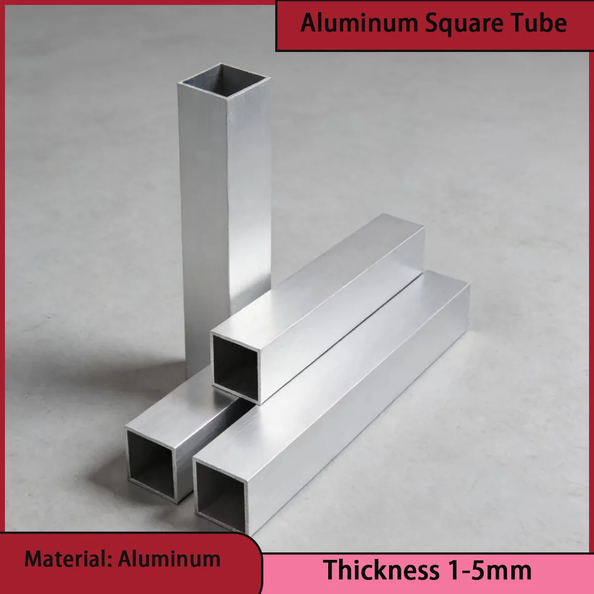 Tube carré en aluminium rectangulaire d'une épaisseur de 1 à 5 mm utilisé pour la construction, les 