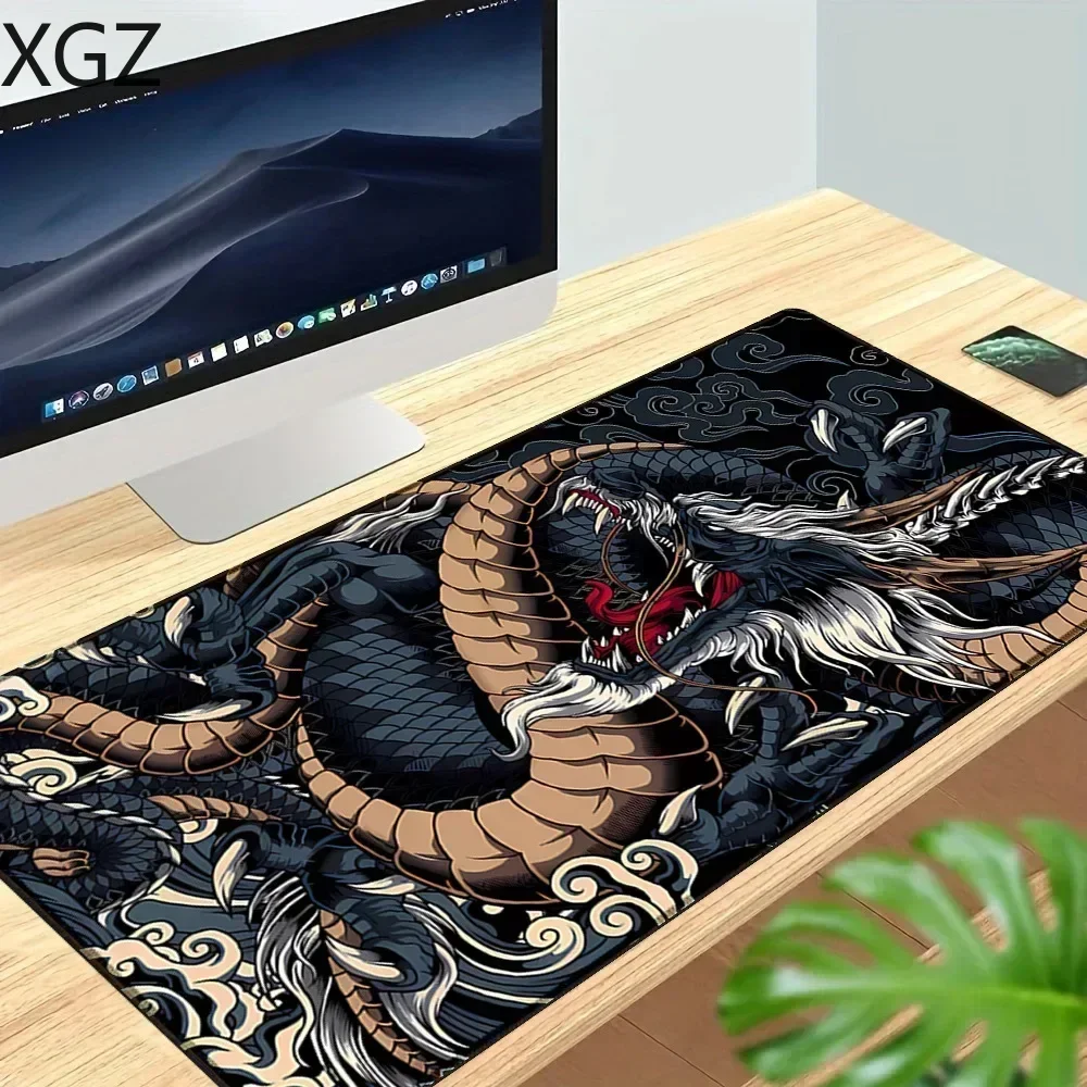 large Japanese dragon gaming mouse pad XXL keyboard  machine deskmat on the table speed mats animation carpet rubber rug 40*90cm