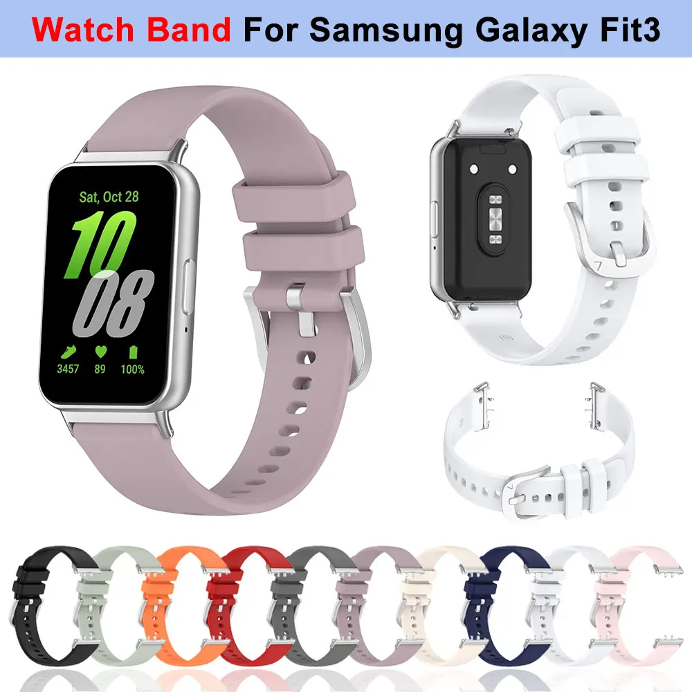 Pulseira de Silicone para Samsung Galaxy Fit 3, Correia Esportiva para Galaxy Fit3, Acessórios de Substituição para Relógio