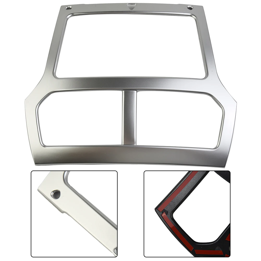 

For Ford Explorer Interior Console Navigation Trim Panel Easy Installation Direct Replacement ABS Matte Chrome Plastic