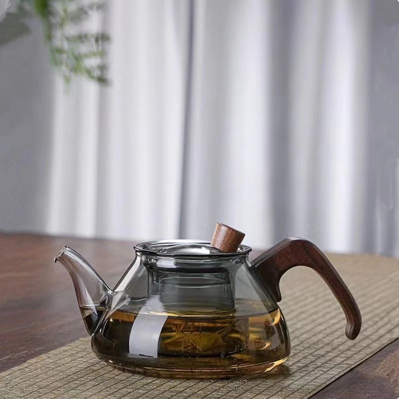 Wooden handle high temperature resistant glass teapot electric ceramic stove tea household set xiyuan teapot tea set