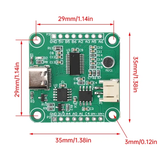 Il modulo della scheda di sviluppo del riconoscimento vocale offline DC5V SNR9912VR supporta lo sviluppo secondario AI.