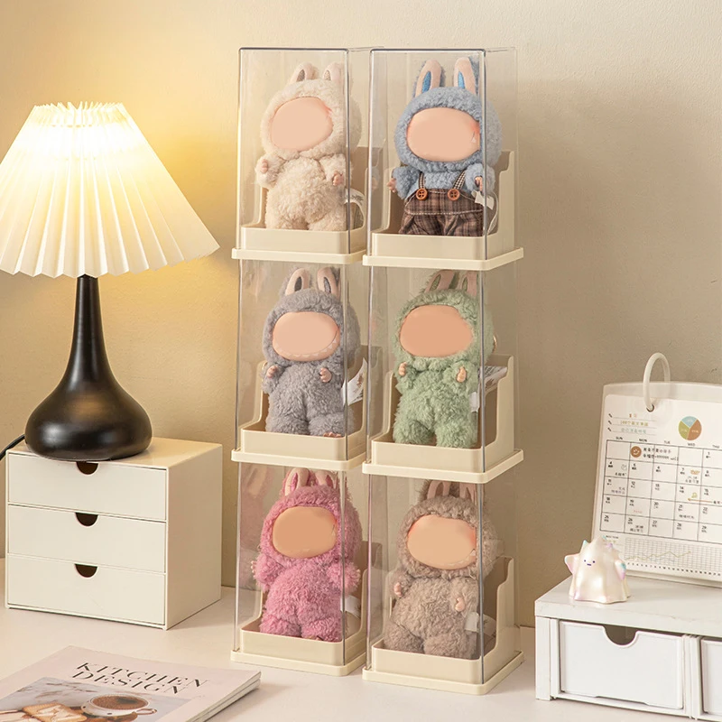 Stojak ekspozycyjny na lalki, przezroczyste pudełko ekspozycyjne, pudełko do przechowywania, akrylowa gablota na akcesoria dla lalek Labubu