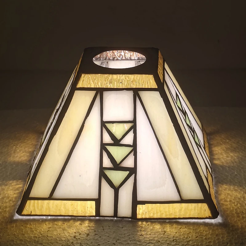 Pagoda mission style handcrafted stained glass shade for homelighting replacement