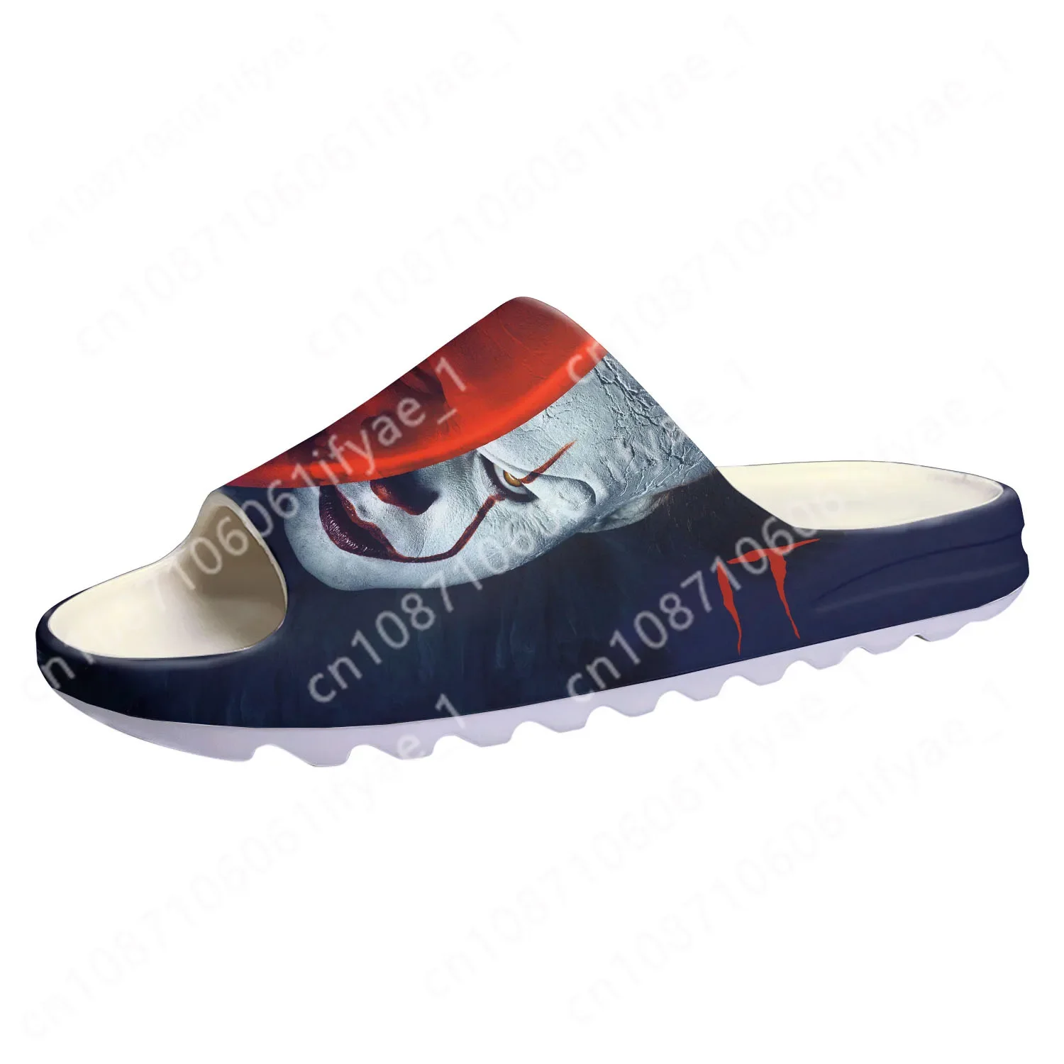 

It Movie Pennywise the dancing clown Soft Sole Sllipers Home Clogs Customized Step On Water Shoes Mens Womens Teenager Sandals