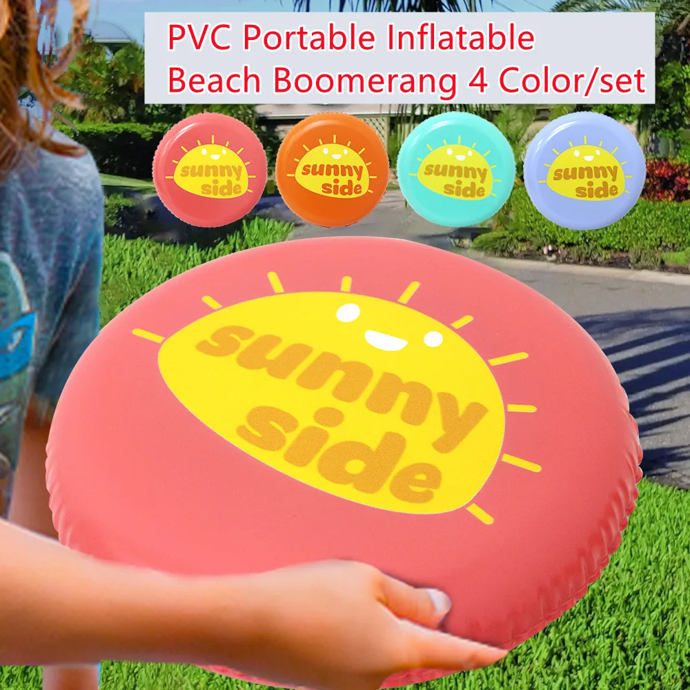 9''Big Soft PVC Boomerang Inflatable Toys Outdoor Games For Party Pool Beach Fun Sports UFO Throw and Catch Flying Disc Portable