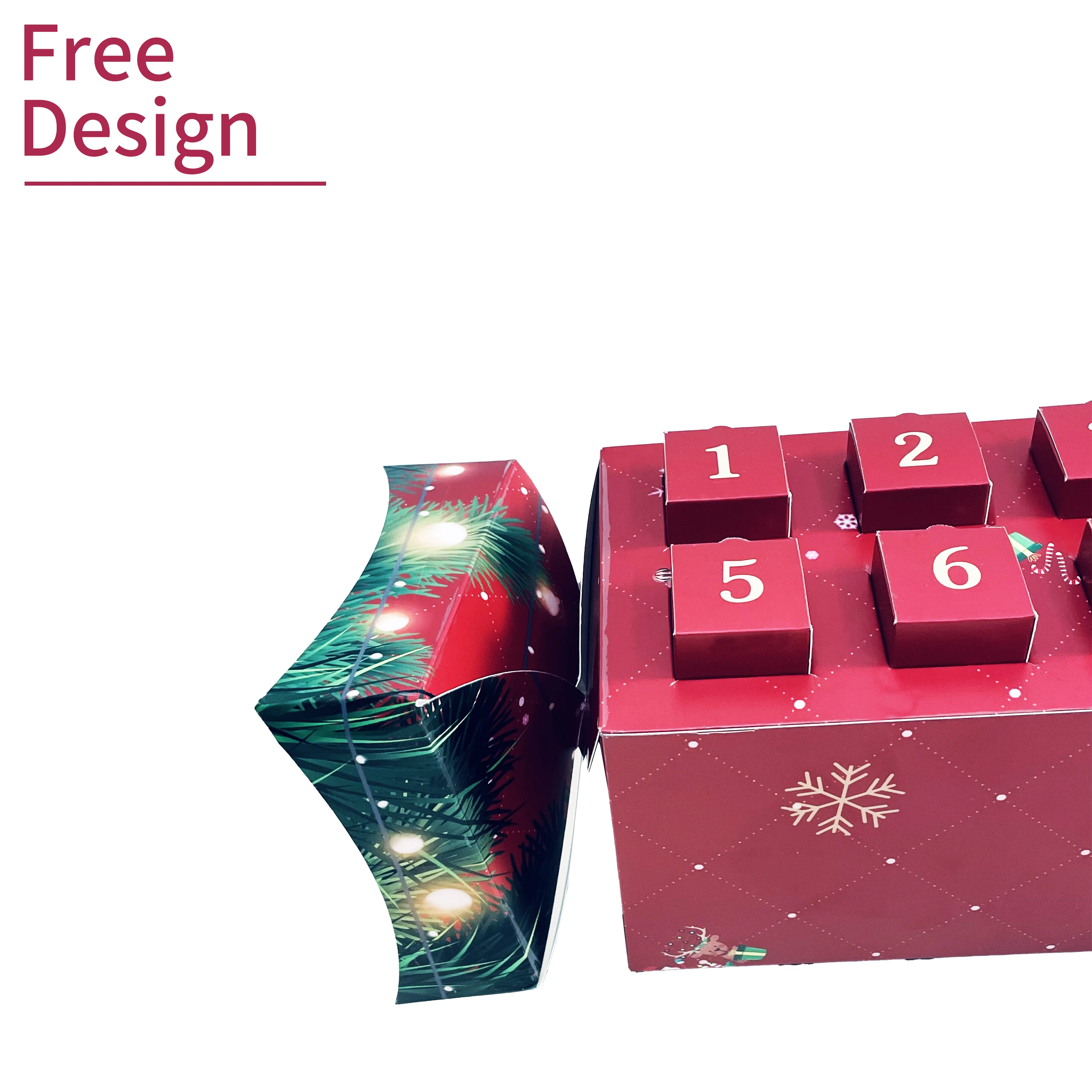 Customization.Custom Fold Kids Ramadan Chocolate Box Paper Advent Calendar for Sweets Gift Box Packaging