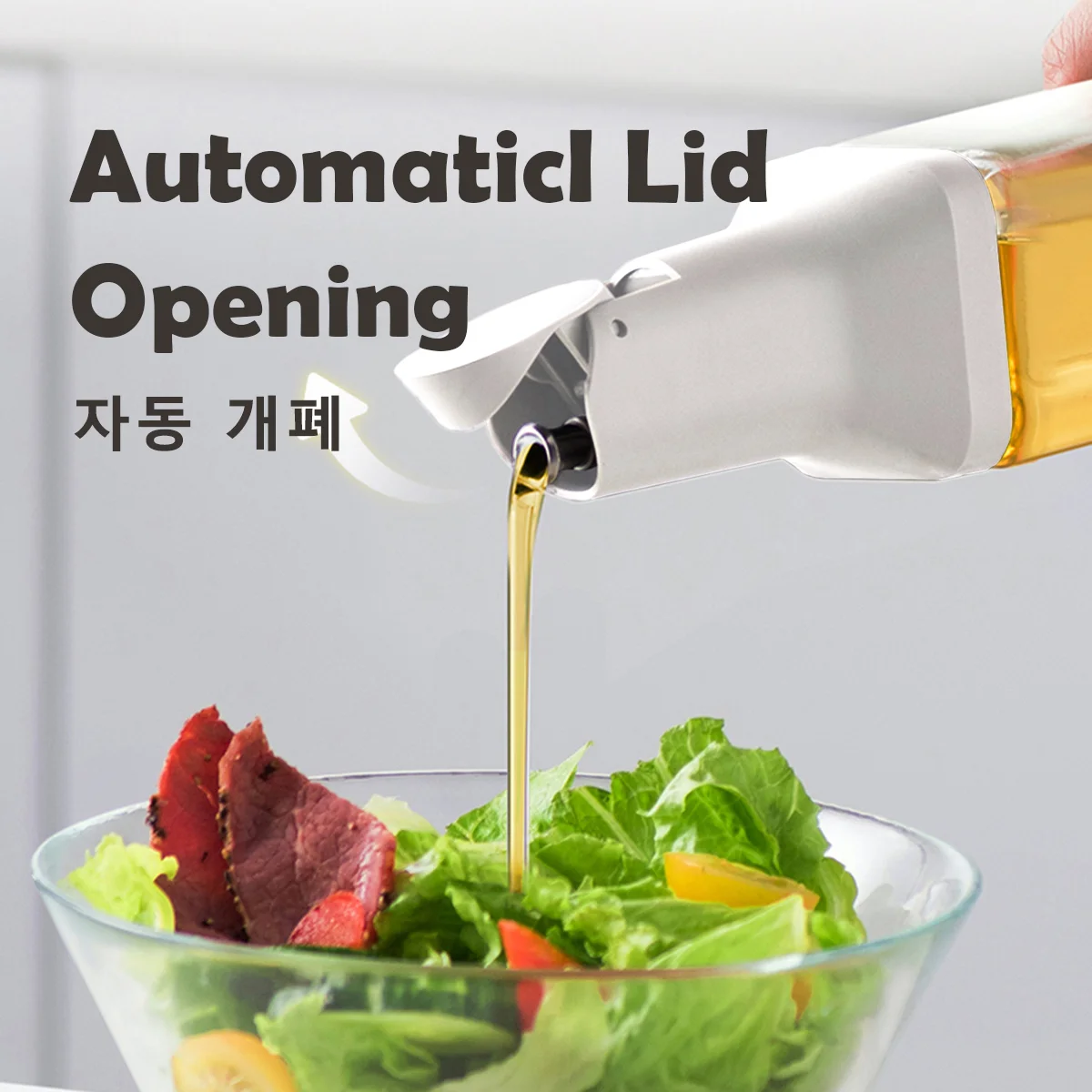 WMMO 500ml Olive Oil Dispenser Bottle for Kitchen, Auto Flip Vinegar Dispenser, Leakproof Soy Sauce Dispenser, Glass Cruet