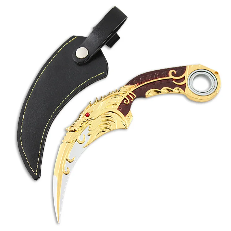 16-18cm Five Claw Golden Dragon Claw Knife versione girevole modello in lega Eagle Claw arma gioco coltelli Karambit giocattoli regalo di sicurezza