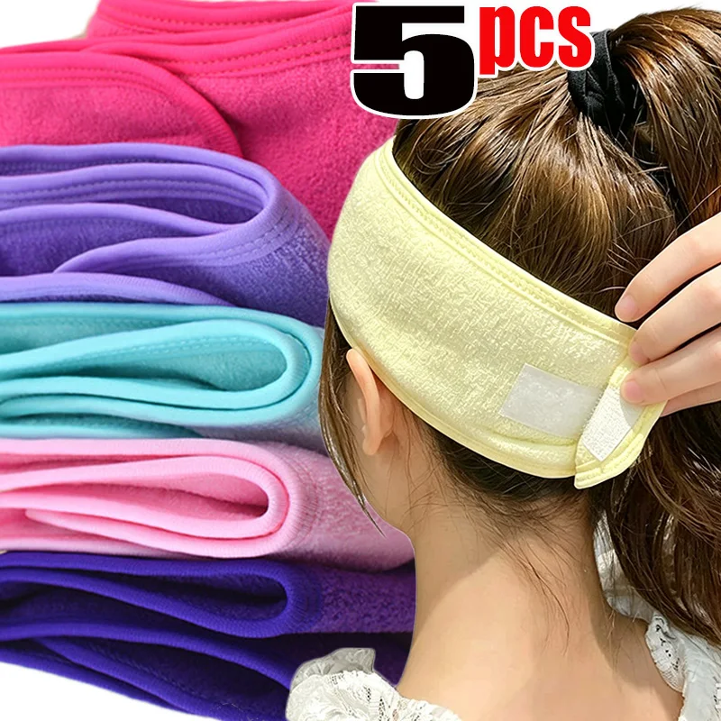 1/5pcs Adjustable Wide Hairband Non Slip Yoga Spa Bath Shower Makeup Wash Face Cosmetic Headband for Women Make Up Accessories