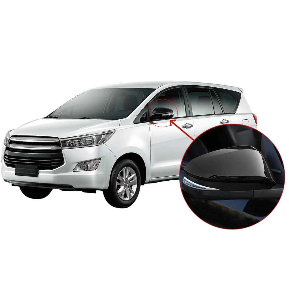 2 Pcs ABS Chrome Car Door Mirror Cover For Toyota Innova 2016 - 2019 High-Quality Silver,Black and Carbon Fiber Decoration view 3