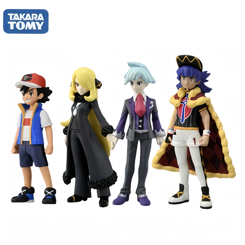 TAKARA TOMY Pokemon serie TC juguetes para niños animación adornos periféricos decorativo Ash Ketchum Leon Cynthia Steven Stone