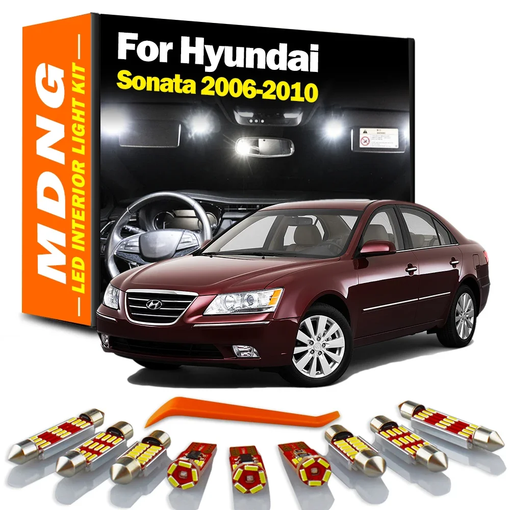 MDNG 14Pcs LED Interior Map Dome Reading Trunk Light Kit For Hyundai Sonata 2006 2007 2008 2009 2010 Car  LED Bulbs Accessories