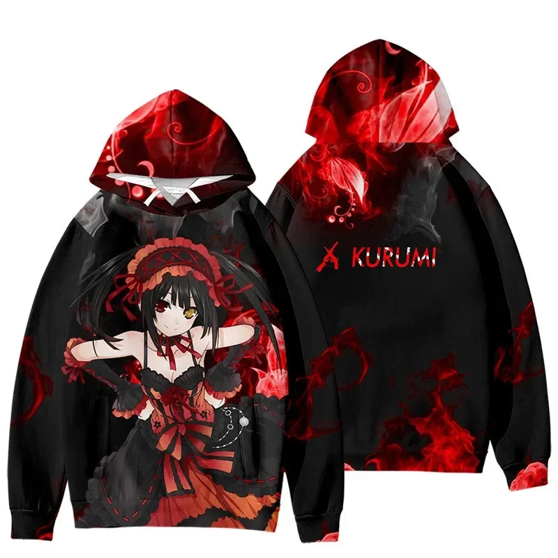 

✿2026✿Japan Anime Date A Live Girl Tokisaki Kurumi Nightmare 3D Printed Men's Sweatshirt Hooded Hoodies Harajuku Casual Man Clo✿