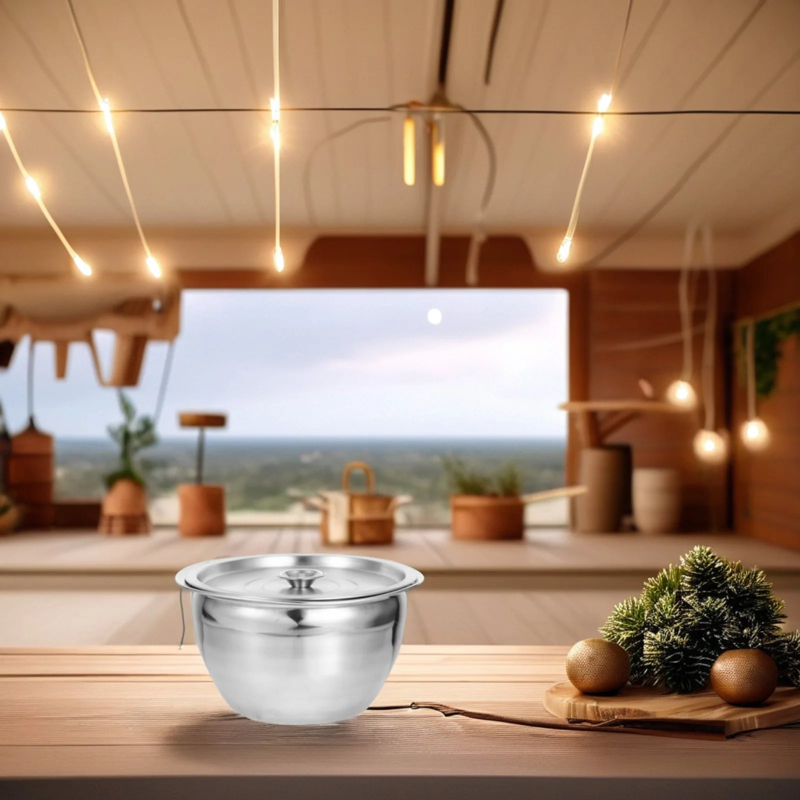 

Stainless Steel Oil Drum Thickened Non-Magnetic Mixing Bowl with Lid Kitchen Storage Container for Frying Oil Spices Sauces