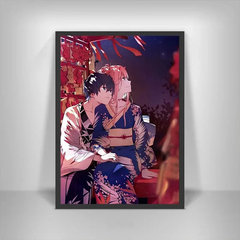 Darling in The Franxx Zero Two 002 Anime Posters and Prints Canvas Painting Manga Wall Art Picture for Living Room Home Decor