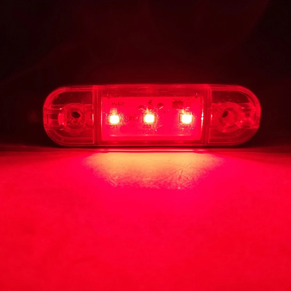 1Pcs LED Clearance Side Marker Lights Efficient 12V 24V 3LED Waterproof Truck Van Side Light White Enhanced Bulbs