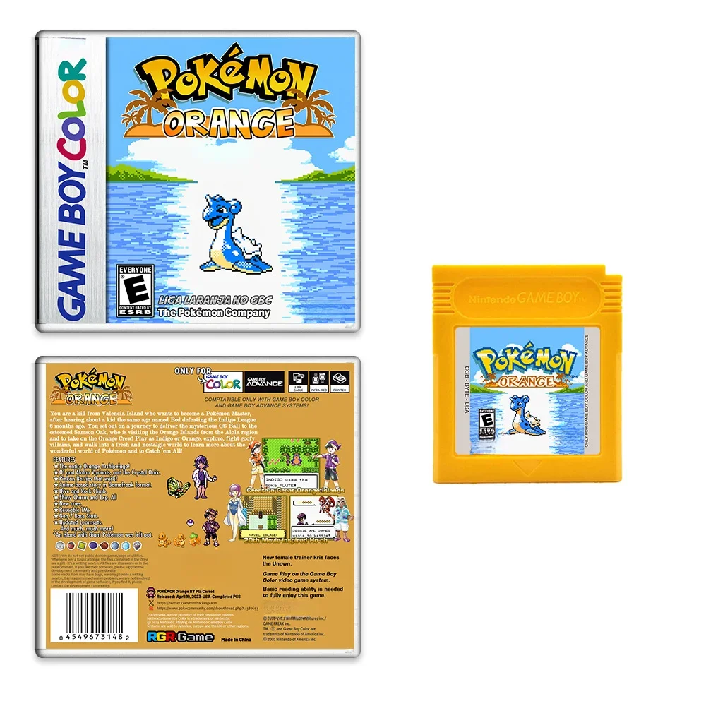 GBC/GBA Game Cartridges Video Game Console Cards  Pokemon Orange American Version of The English Game