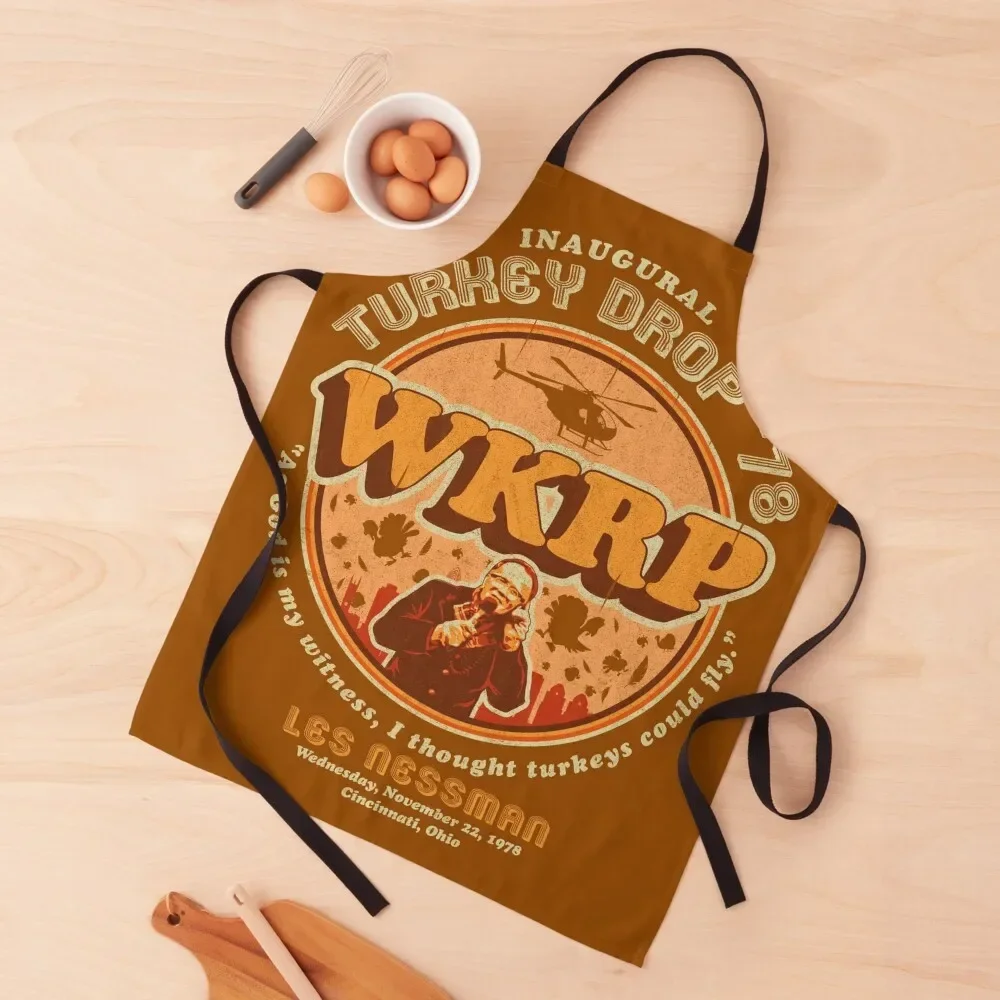 

WKRP Turkey Drop '78 Apron Cute Kitchen household woman Chef Uniform Kitchen Novel Kitchen Accessories Apron