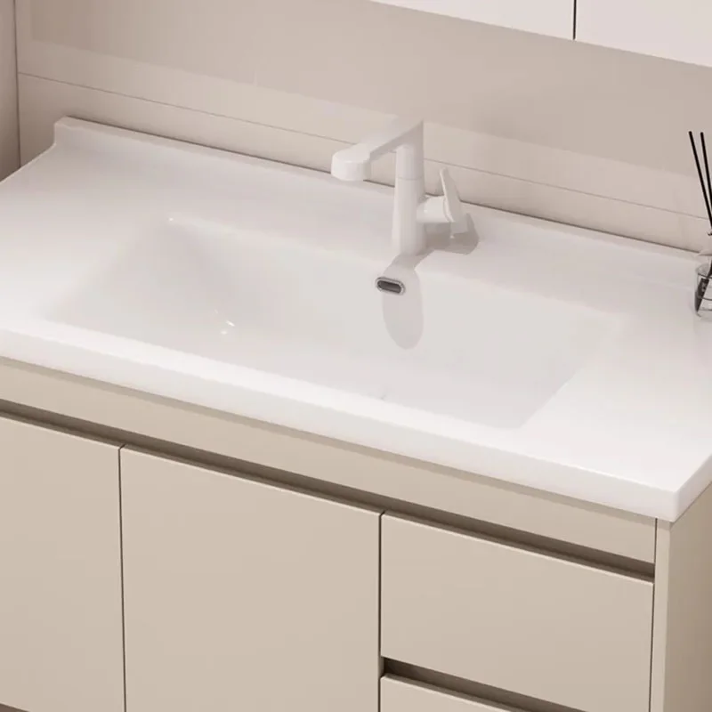 Ceramic Integrated Bathroom Cabinet Combination Basin Modern Simple Bathroom Washbasin Intelligent Solid Wood Furniture