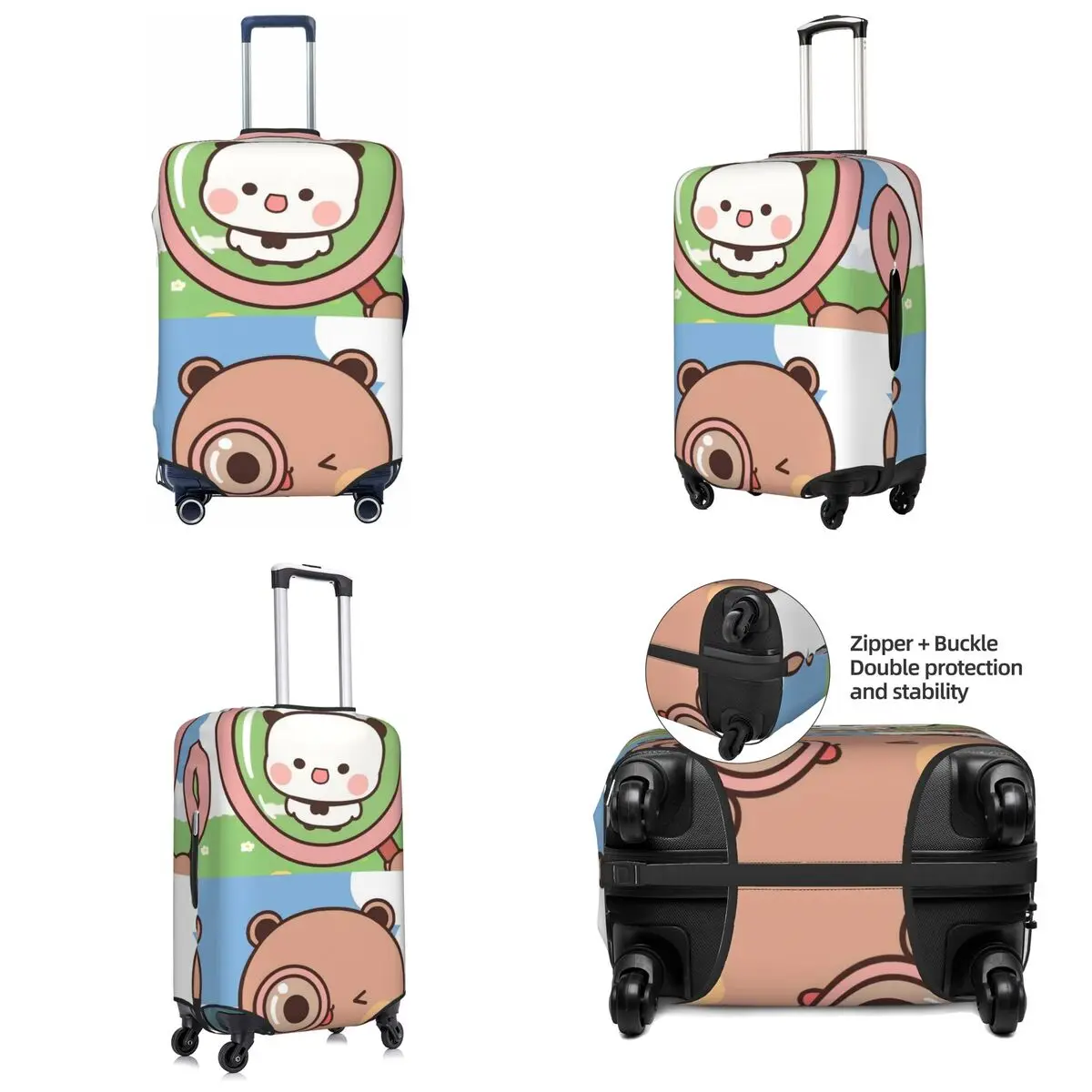 Kawaii Bear Suitcase Cover Bubu Dudu Practical Travel Protection Luggage Supplies Vacation