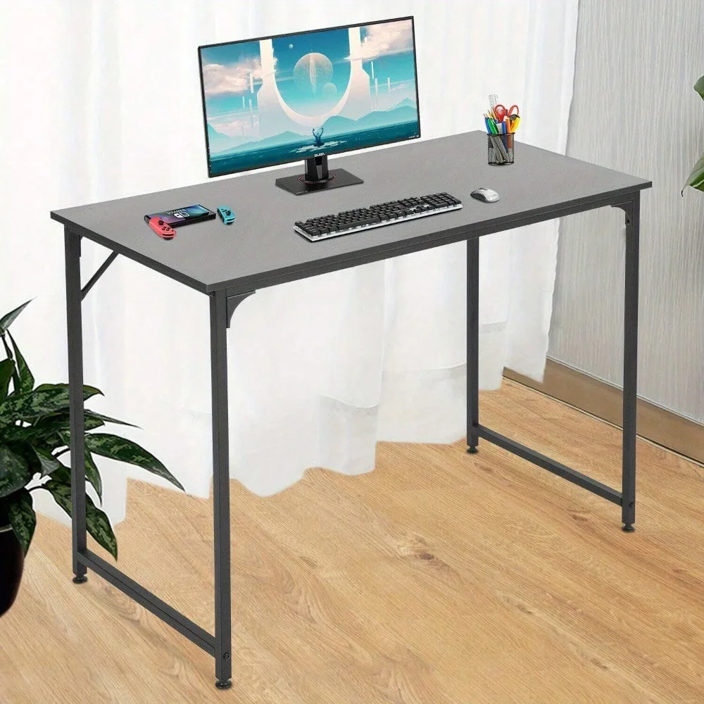 Computer Desk Home Office Desk 40 inches Gaming Desk,PC Wood and Metal, Black