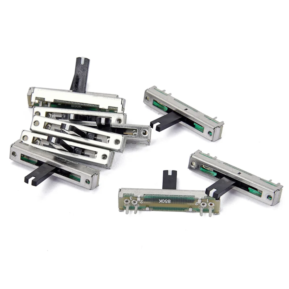 

10 pcs B50K 45Mm Sliding Ohm Mono Resistance Adjustable Slide Dimmer Light Mixer Fader Module For Portable Audio Video