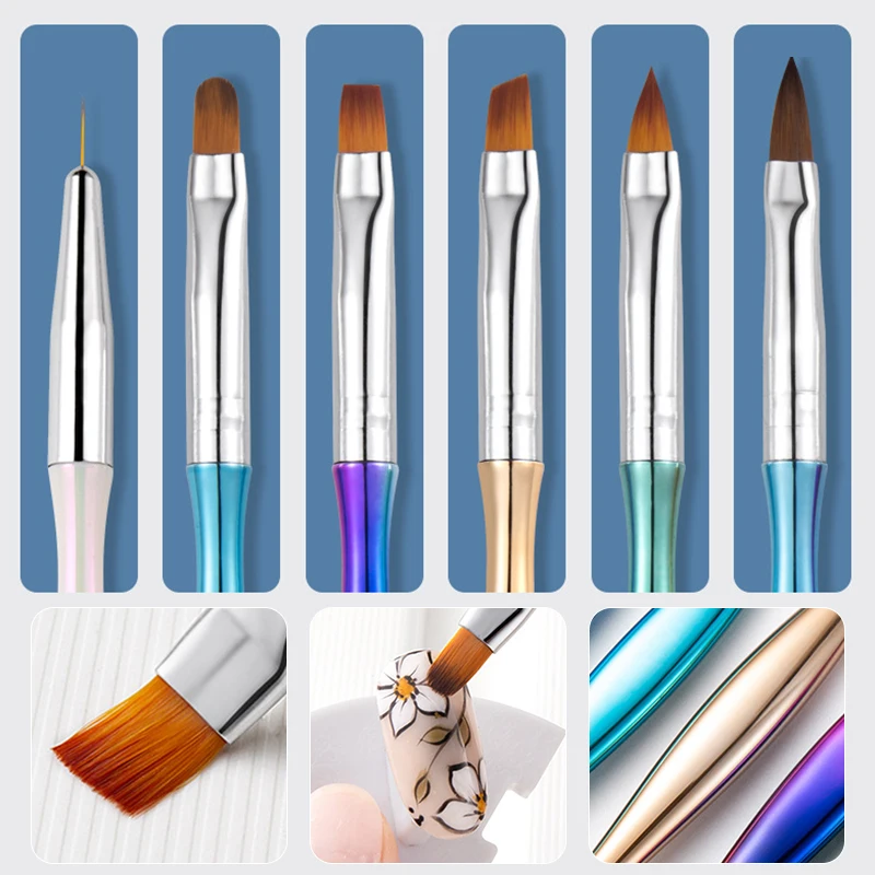 1 zestaw akrylowych pędzli do przedłużania paznokci Nail Art Line Painting Pen French Stripe 3D Tips Manicure Slim Line Drawing Pen Pędzel do żelu UV