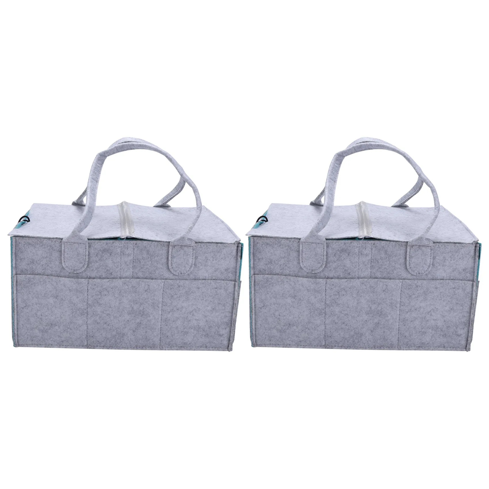

FBIL-2X Foldable Felt Baby Diaper Caddy Organiser Removable Lid Storage Bag Kid Portable Bag Box