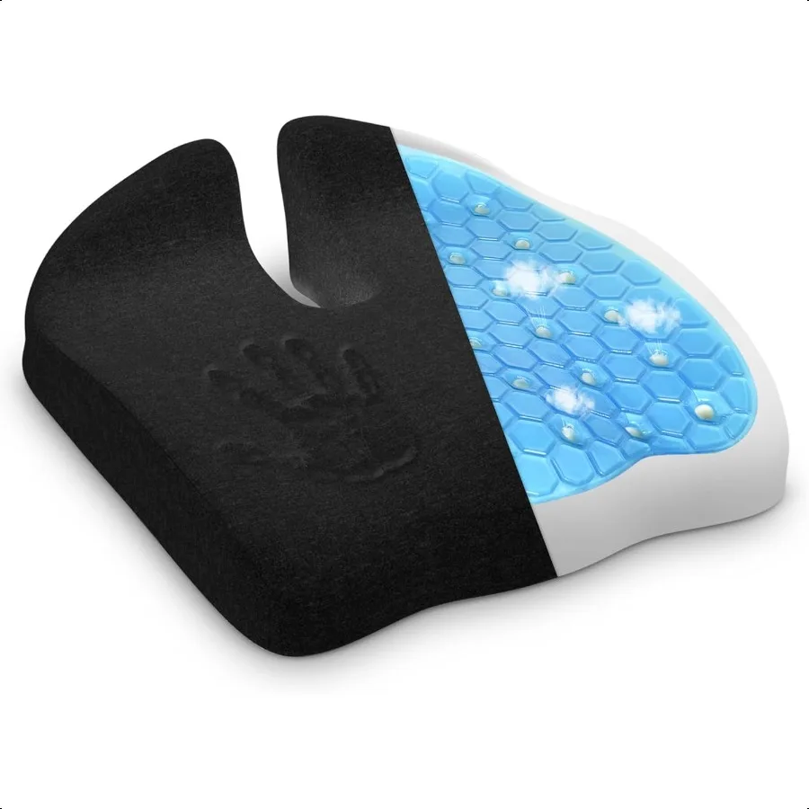 

Gel Seat Cushions for Office Chairs Tailbone Pain Relief Prure Relief Sciatica Pain Memory Foam Breathable Chair Cushions for B