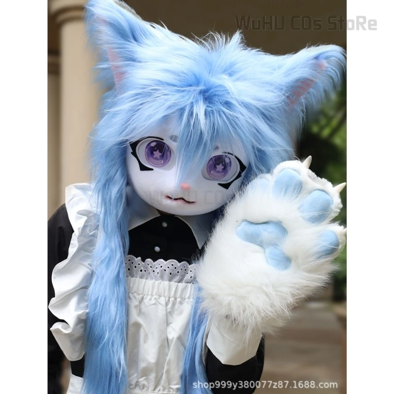 コスプレ用のマスクとヘルメット,毛皮のヘッドセット,ウサギの人形,猫のコスチューム,アニメのアクセサリー,ヘッドセット,ヘッドセット,毛皮