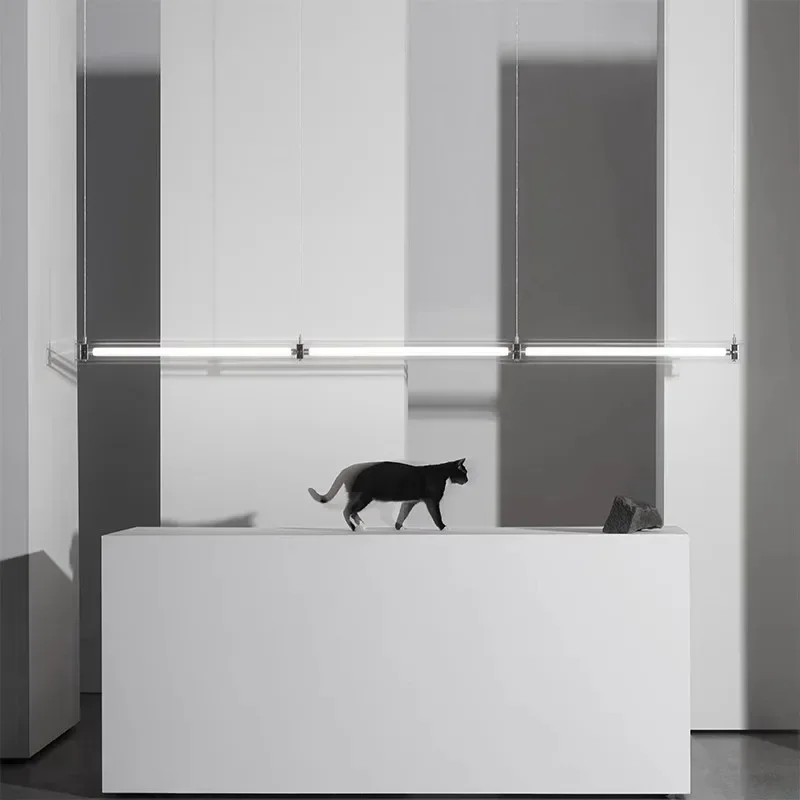 

SANDYHA Modern Glass LED Pendant Light Long Art Hanging Chandelier for Dining Room Bar Study Hall Home Decor Lighting Fixtures